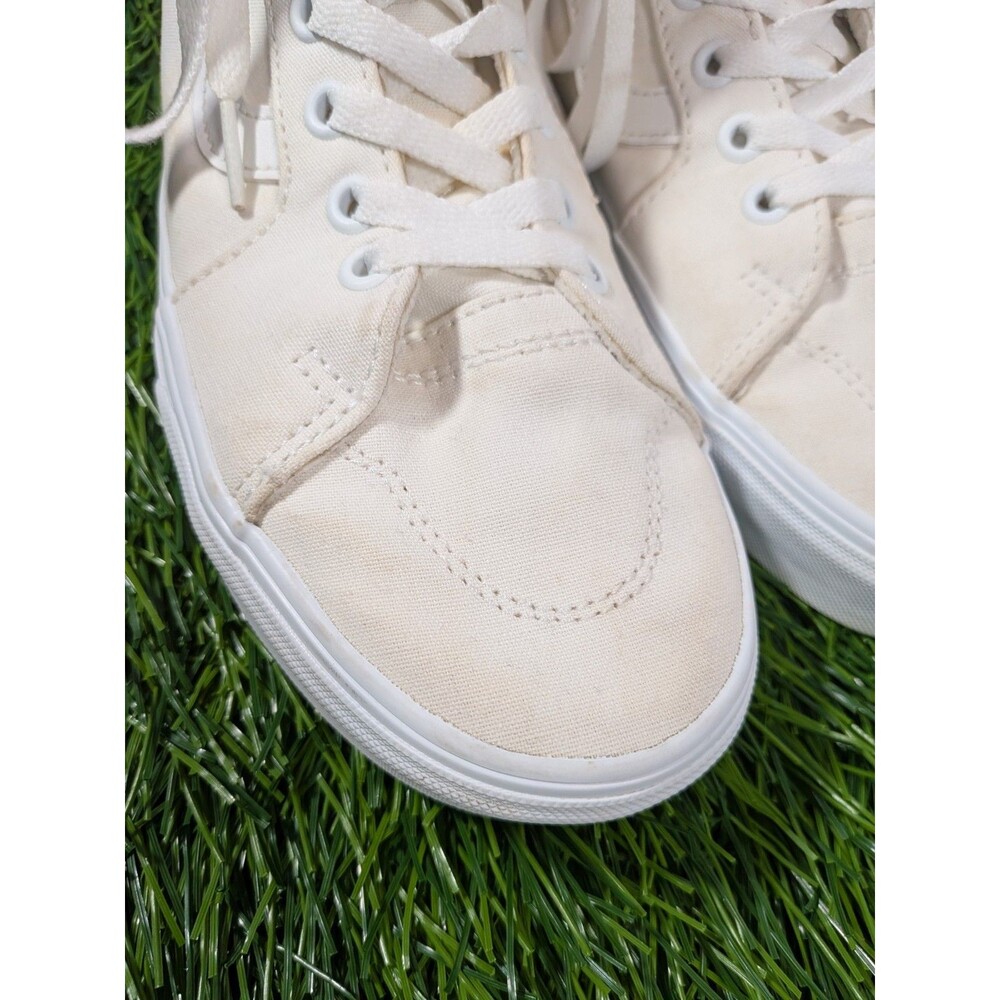 Vans Sk8-Hi Shoes Womens Size 9 White Skate High Top Sneakers Canvas Athletic - Picture 2 of 16